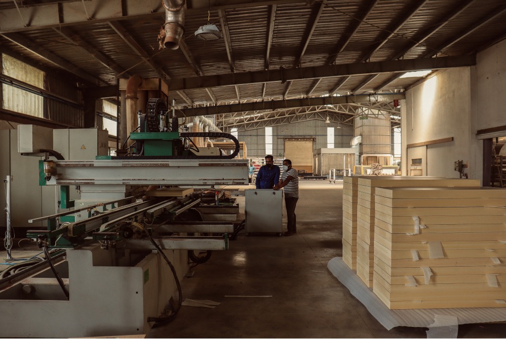 Tecttonics skilled team working in the furniture production facility